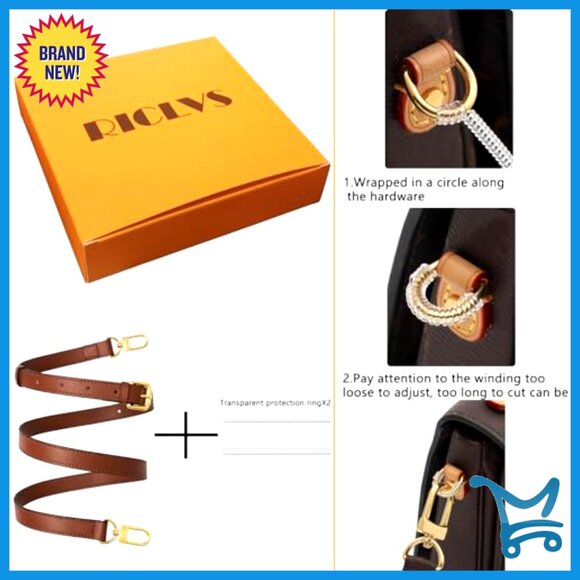 Adjustable Leather Crossbody Strap Replacement for Handbags Shoulder Bags - Picture 3 of 6